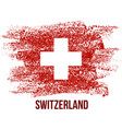 swiss national day card with flag in grungy style vector image