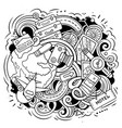 traveling doodles vector image