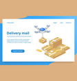 parcels delivery with drone technology vector image