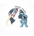 rocket and astronaut vector image
