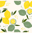 seamless pattern with lemons and limes vector image