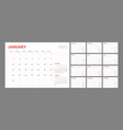 calendar for 2021 new year in clean minimal table vector image