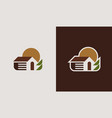 mountain side house pine tree logo universal vector image