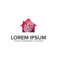 finger print security real estate logo design vector image
