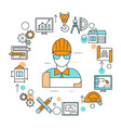 professions avatars line composition vector image