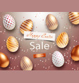 easter sale banner design with square frame rose vector image vector image