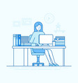 ector in trendy flat linear style and blue colors vector image vector image