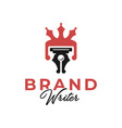 writer king logo design vector image vector image