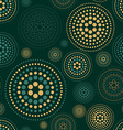 seamless pattern geometric green dark circle vector image