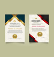 set certificate template with ribbon stripes vector image vector image