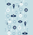hand drawn christmas pattern on a blue background vector image vector image