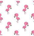 happy flamingo colored seamless pattern with cute vector image