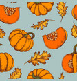 seamless pattern of autumn pattern hand vector image