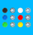 set of colored pin button vector image vector image