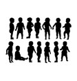 cute baby activity silhouettes vector image vector image