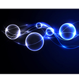 stylized glowing background with digital symbols vector image