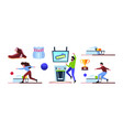 bowling collection sport equipment for active vector image