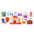 exhibits of the historical museum - flat design vector image
