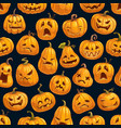 halloween holiday cartoon pumpkin seamless pattern vector image vector image