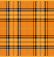 orange and black tartan plaid scottish pattern vector image vector image
