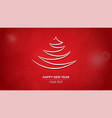 white christmas tree on a red background vector image vector image