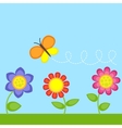 flowers and butterfly vector image vector image