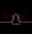 podium with neon light christmas tree vector image vector image