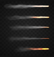 rocket smoke trail effects set vector image