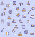 construction industry color linear icons vector image