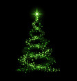 green christmas tree happy new year background vector image