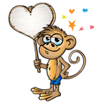monkey in love vector image vector image