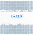 torn edge of blue squared paper piece vector image