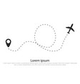 airplane route in dotted line shape vector image