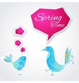 blue bird with bubble on white background vector image vector image