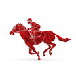 jockey on horse racing cartoon graphic vector image