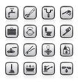 plumbing objects and tools icons vector image