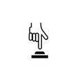 Finger pressing door bell flat icon Royalty Free Vector