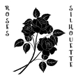 flowers bouquet roses silhouette vector image