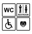 restroom icons menwomen lady man baby s vector image