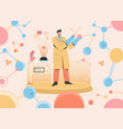 scientist doing science experiment in laboratory vector image vector image