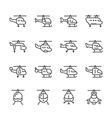 set line icons of helicopter vector image vector image