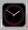 vintage black rounded square watch dial vector image vector image