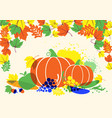 autumn harvest festival with leaves vector image