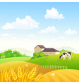 countryside fields vector image vector image