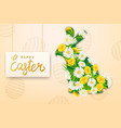 happy easter rabbit from colorful spring flowers vector image vector image