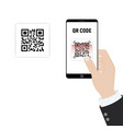 scan qr code to mobile phone electronic digital vector image