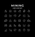 set line icons of mining industry vector image vector image