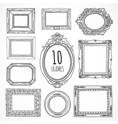 Hand drawn vintage frames made in Royalty Free Vector Image