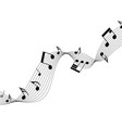 musical notes on lines vector image vector image