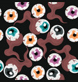 seamless pattern with eyes halloween vector image